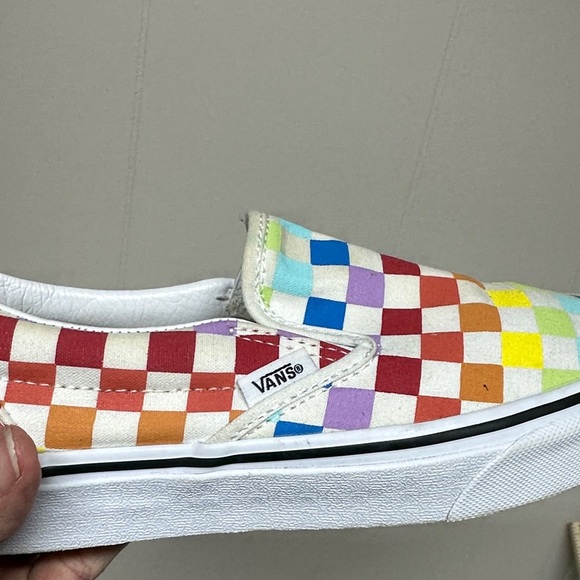 Vans Multicolor Checkered Slip-On Sneakers women’s 7.0 men’s 5.5 - Picture 5 of 11